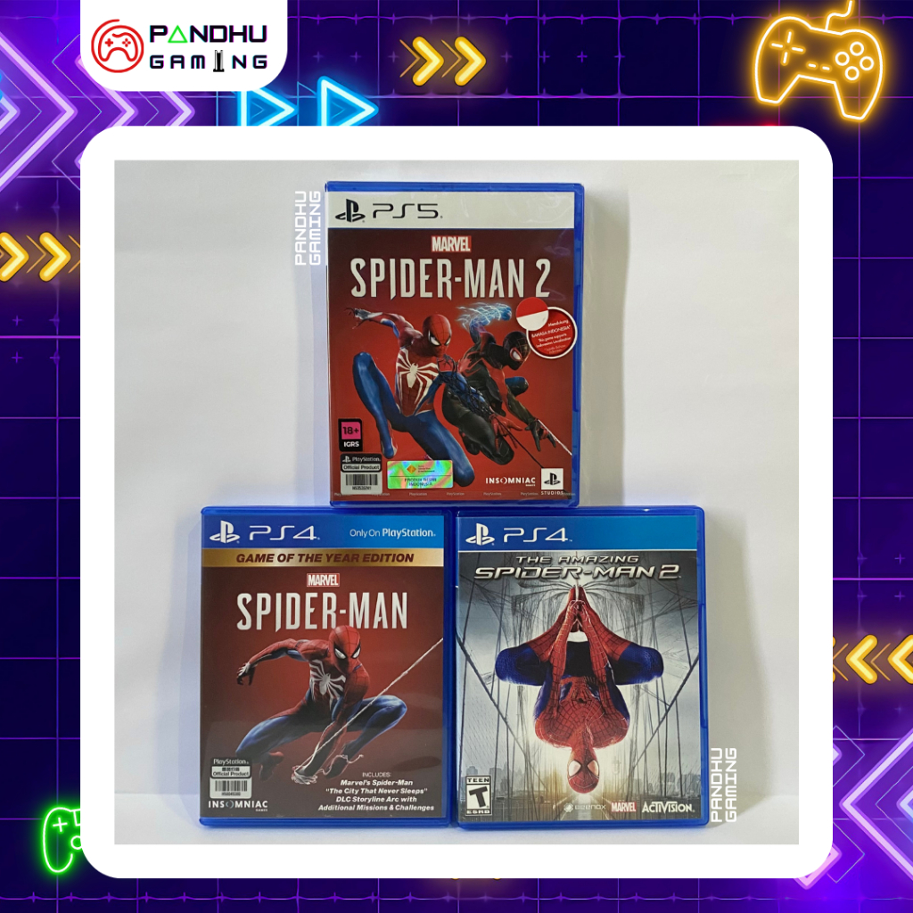 Bundle The Amazing Spiderman 2 PS4 + Spider-Man GOTY PS4 + Spiderman 2 PS5 Second Mulus Reg 3 | Spid