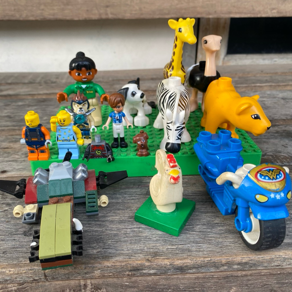 Figur Original Lego duplo formula motor hewan Ninja go Torsos Lennox