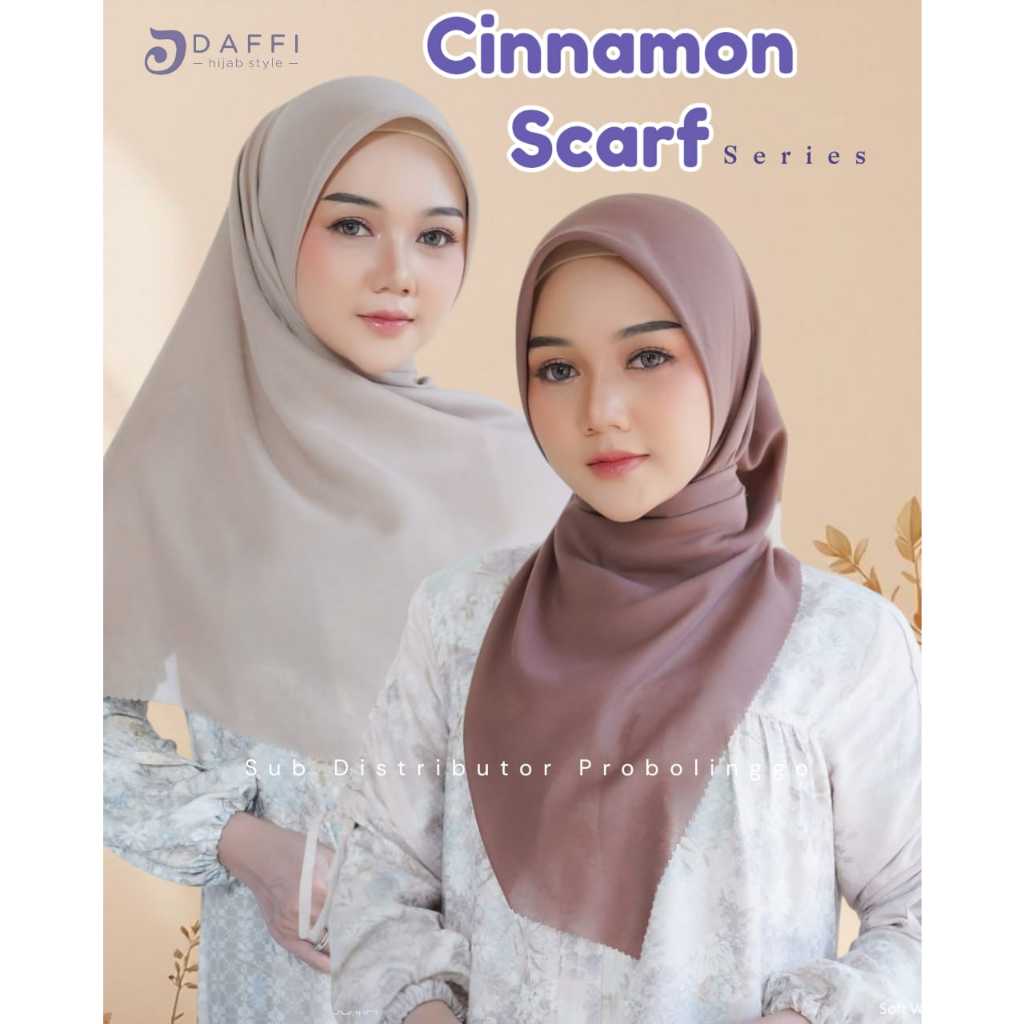 DAFFI HIJAB - Segi empat Voal Premium Cinnamon Scarf Daffi Hijab New