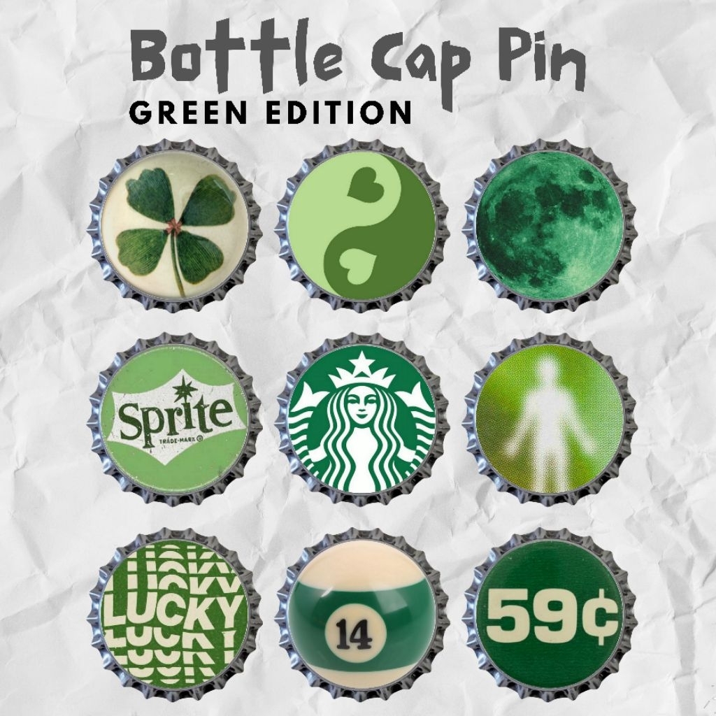 [COD] Pin Tutup Botol | Bottle Cap Pin | Pin Tas Lucu Unik | Pin Warna Hijau