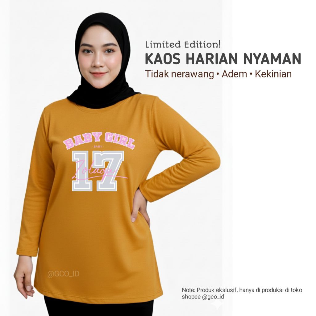 Zolaqu Original Official Lengan Panjang Terbaru 2026 M-L-XL-XXL Kuning Mustard Motif Oversize Wanita