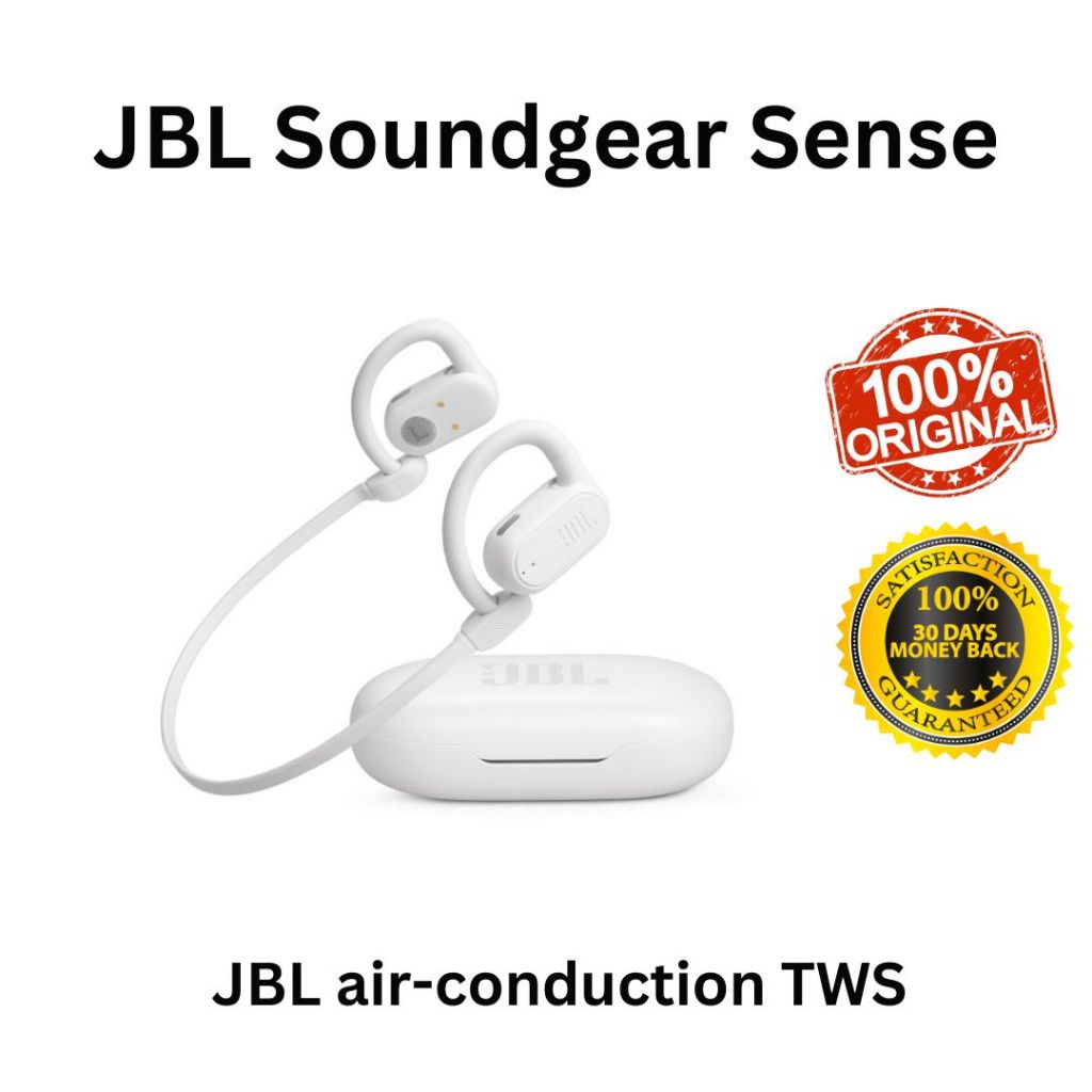 JBL Soundgear Sense - Earbud Wireless TWS, Teknologi OpenSound, Tahan Debu & Cipratan, 4 Mic untuk P