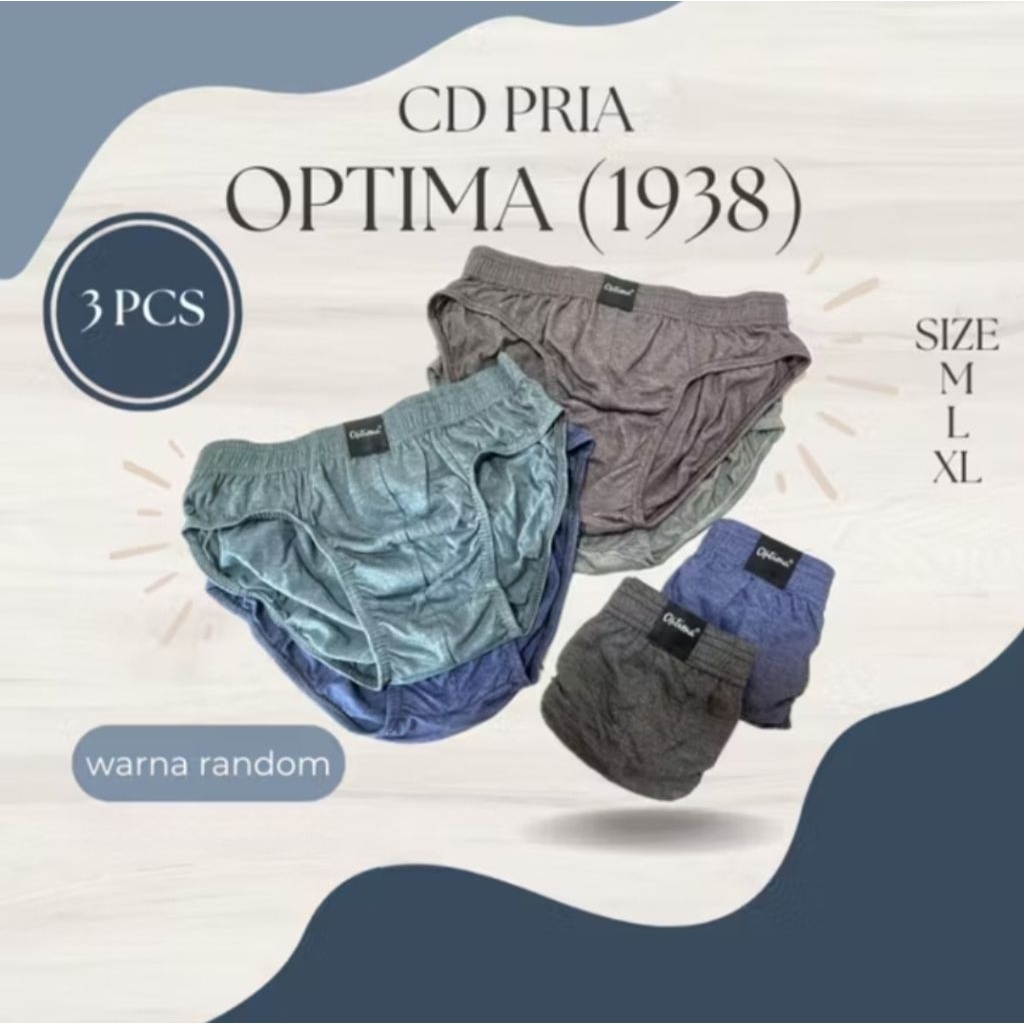 (CD.02) Celana Dalam Pria OPTIMA 1938 (3Pcs) M L XL