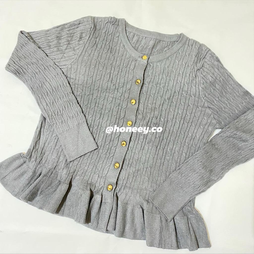Nara Cardi knit Ruffle|cardigan|cardigan lucu|Cardigan Ruffle