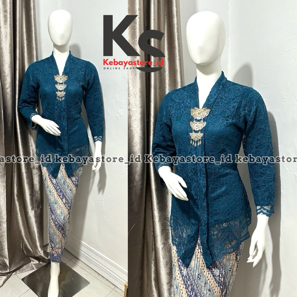 (Free Bross) Kebaya Brokat Floy Kartini - Kebaya Modern - Kebaya Wisuda - Kebaya Hitam - Kebaya Pest