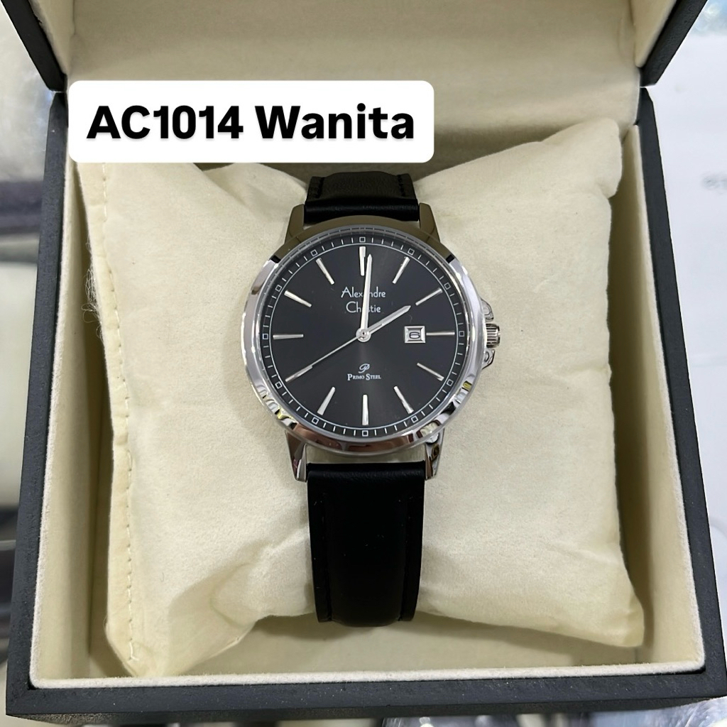 Jam Alexandre Christie AC 1014 Wanita Silver Kulit