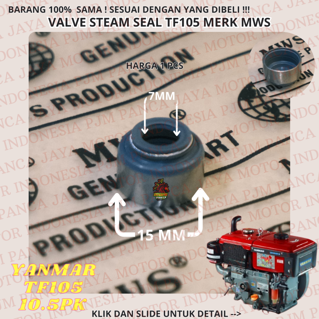 VALVE STEAM SEAL YANMAR TF105 KARET KLEP SIL KARET KLEP MESIN DIESEL YANMAR TF105 10.5HP 10.5PK | MW