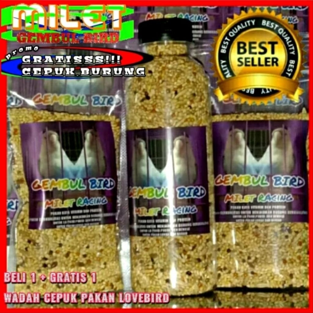Pakan Lovebird Konslet / Pakan Lovebird Dosis Tinggi / Pakan Lovebird Gacor / Milet Racing Gem
