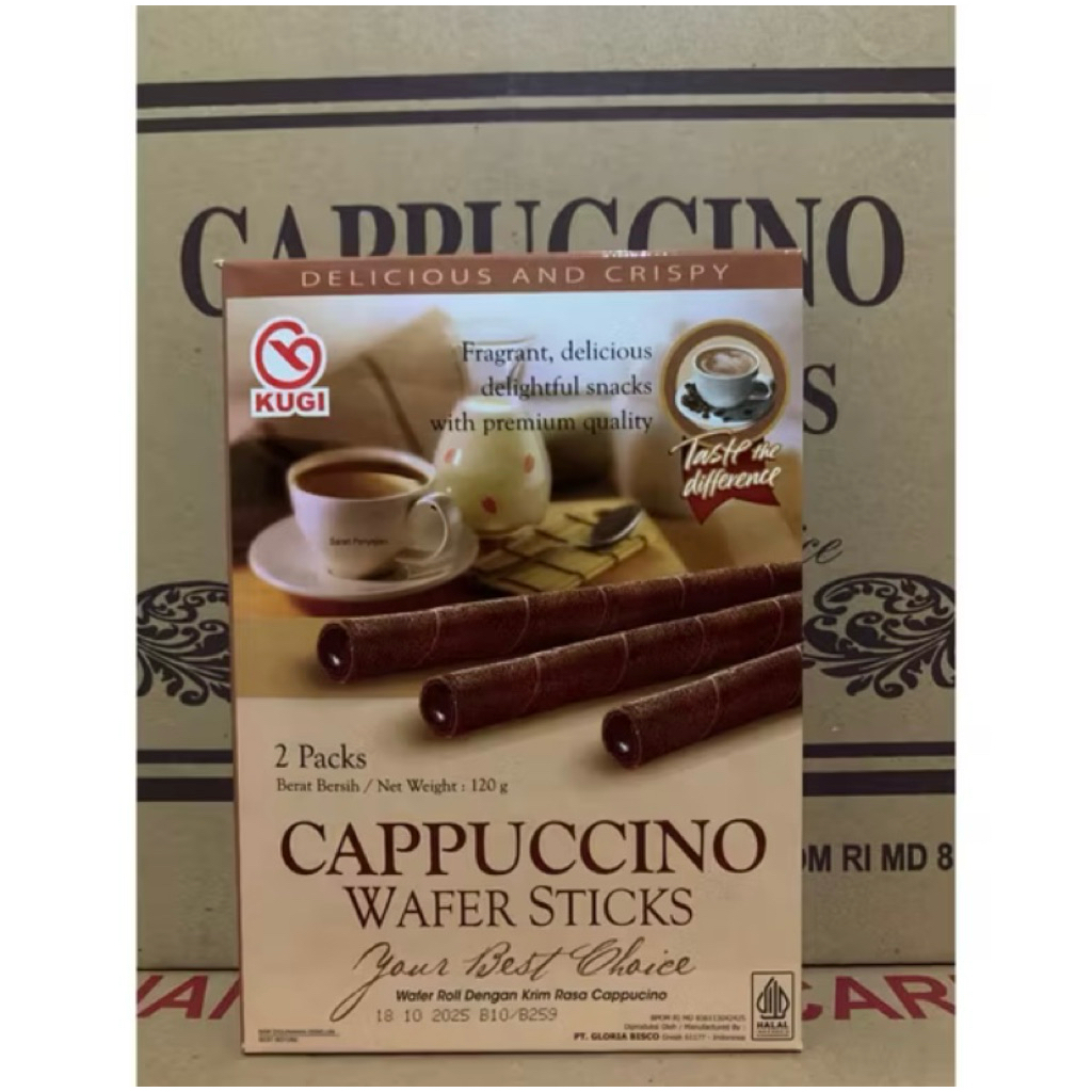 KUGI WAFER STIK 100 Gr KARDUS  ISI 24 BOX karton snack hajatan ( Rasa Cappucino )