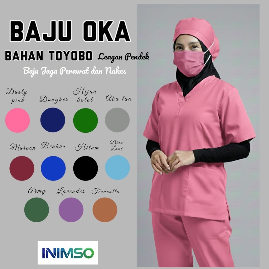 BAJU JAGA OKA perawat dokter Lengan Pendek bahan TOYOBO