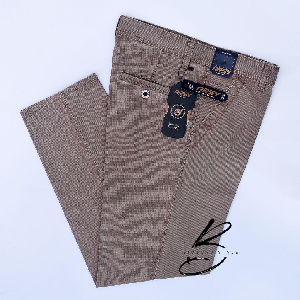 Celana panjang jumbo katun kanvas pria