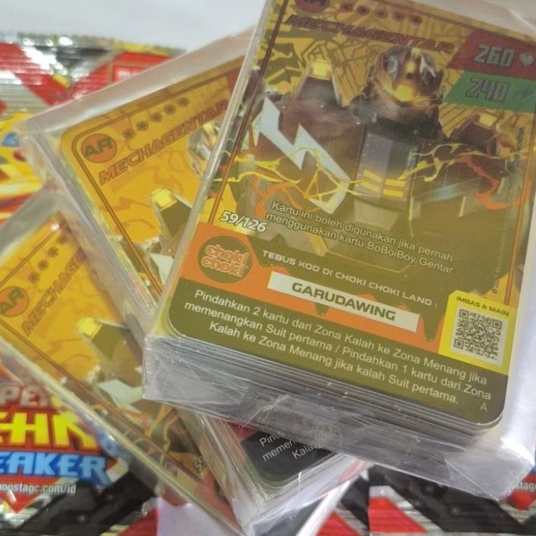 Kartu boboiboy paket foil vol 1dan 2  beliung mega gentar halilintar sopan sorry kartu pendukung AR 