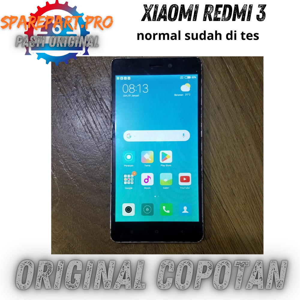lcd xiaomi redmi 3 full body tinggal naik mesin copotan