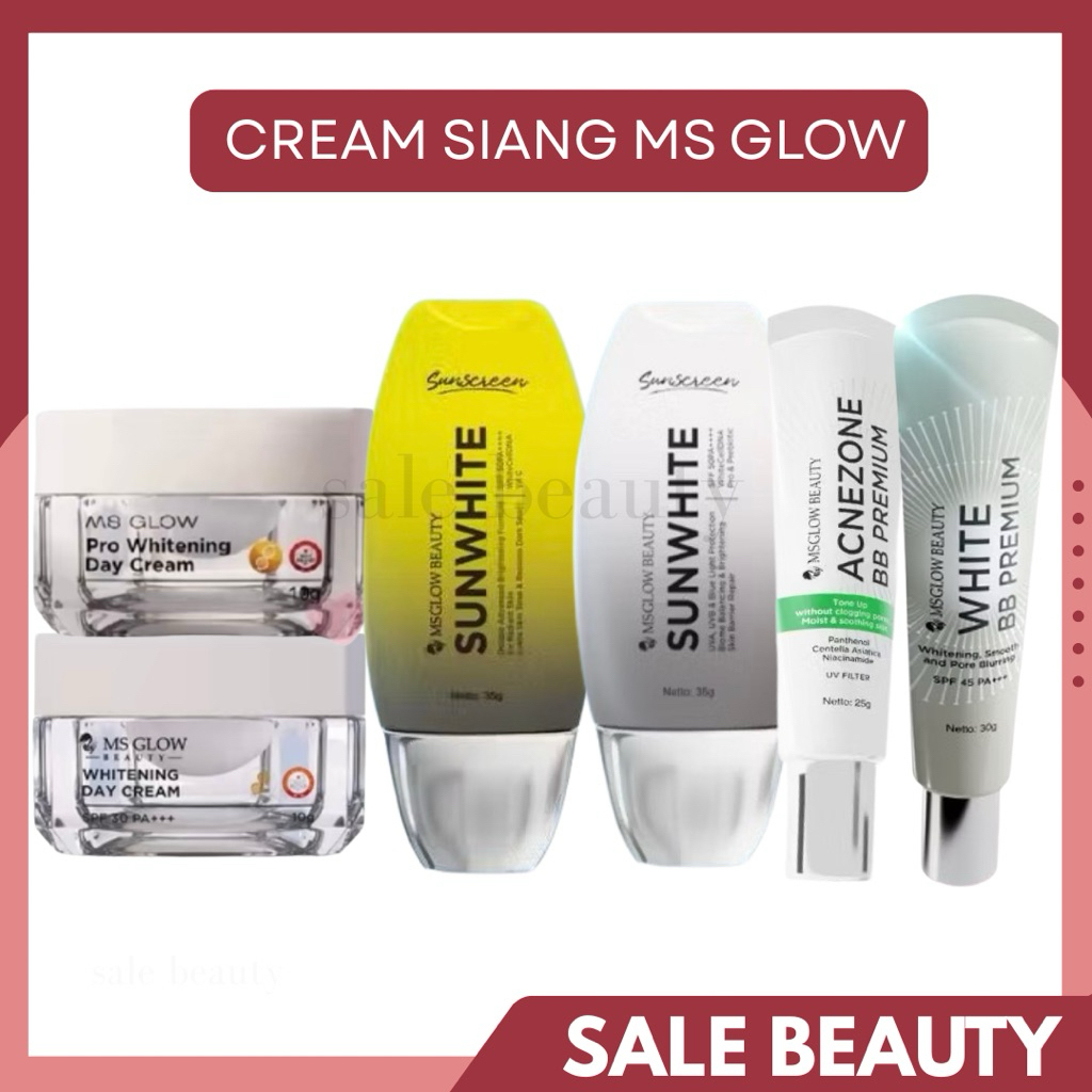 MS GLOW DAILY CREAM / DAY CREAM  MS GLOW /SUN WHITE VIT C MS GLOW / SUN WHITE PREBIOTIK MA GLOW / BB