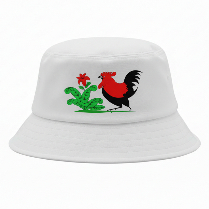 Topi Bucket Hat dewasa Logo mangkok ayam jago