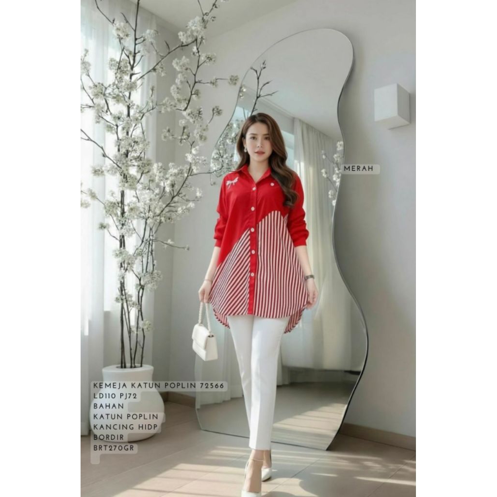dres tunik merah putih 72566 /kostum agustusan
