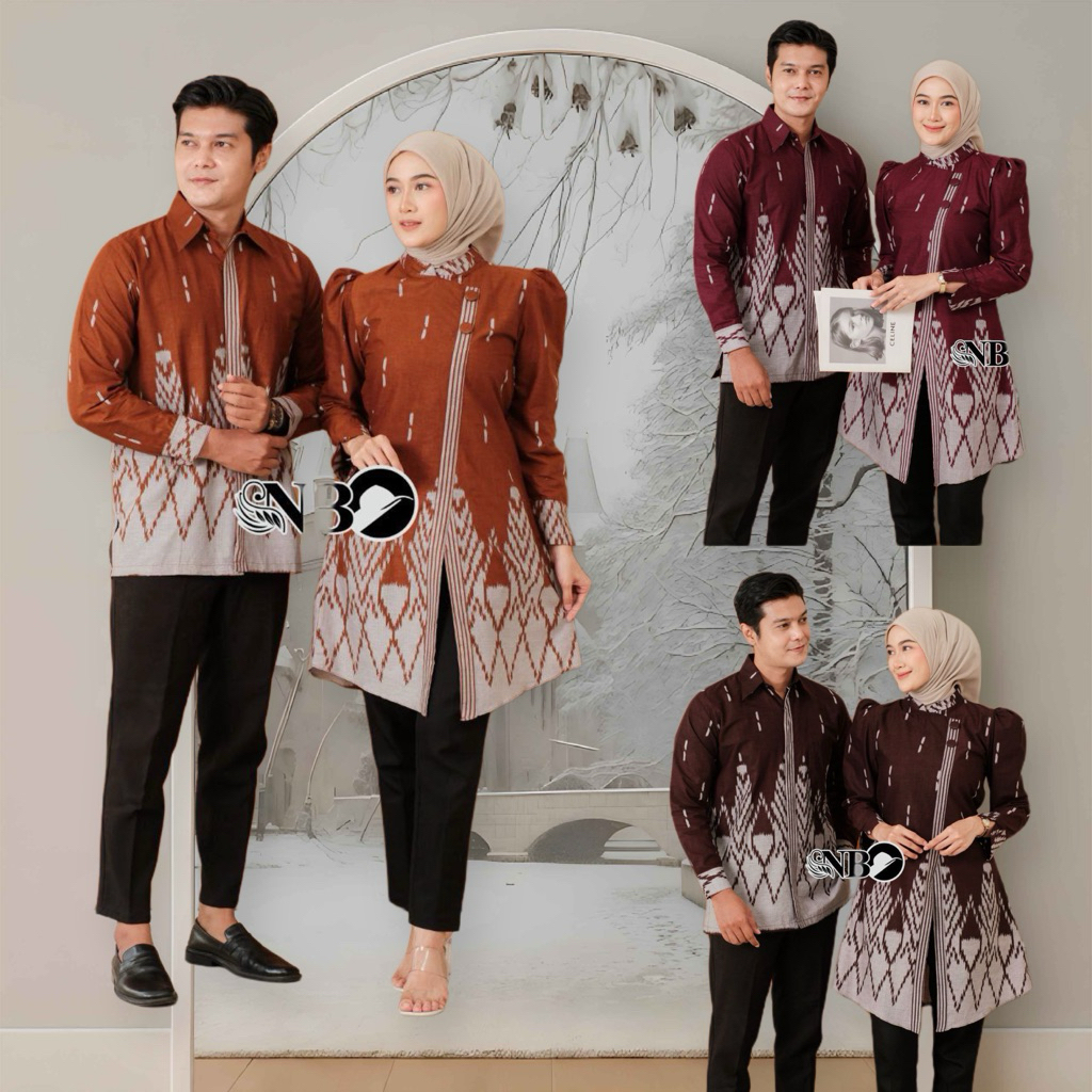 Atasan Tunik Terbaru Baju Batik Wanita Modern Baju Batik Coupel Pasangan Lengan Panjang Modern Kekin