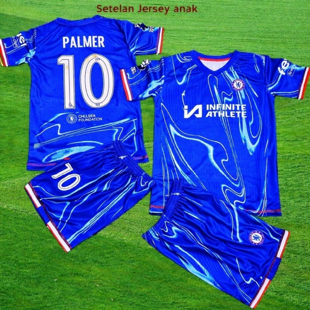 Kaos Jersey Anak Biru Home24| Baju Bola Anak Inspired Chelsea
