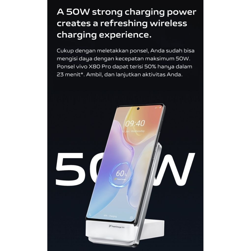 vivo 50W Vertical Wireless Flash Charger 50W Wireless Flashcharge magsafe original