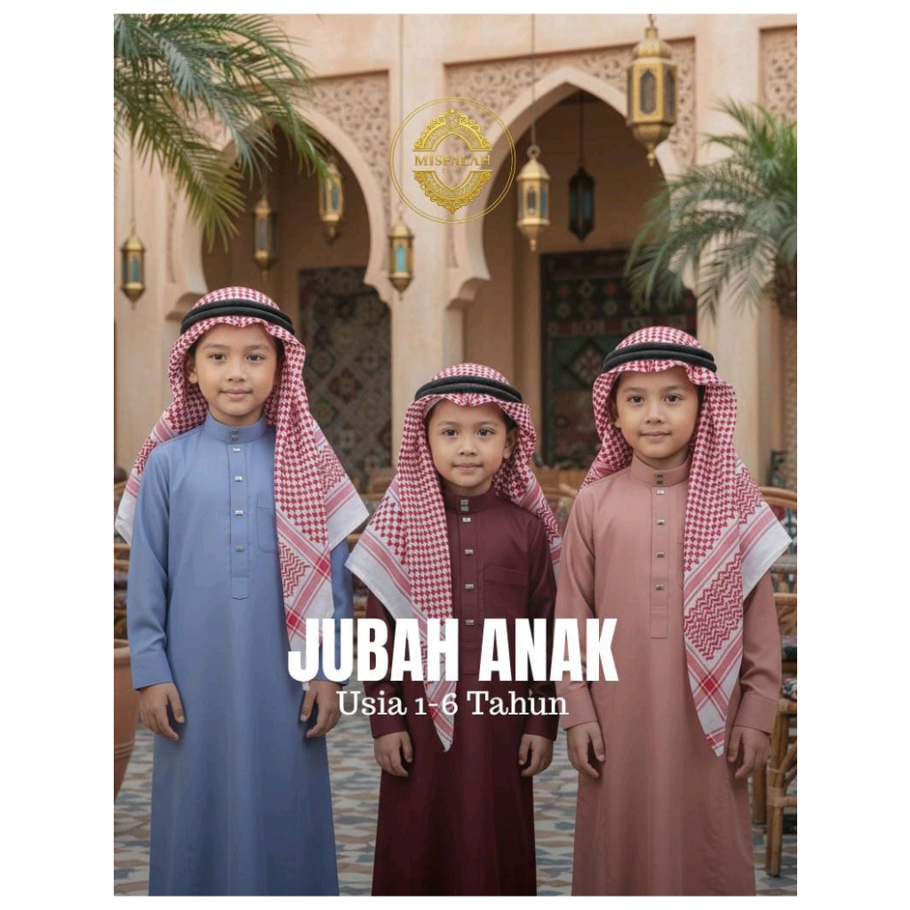 Misfalah Store - Jubah Gamis Pria Anak Manset ARBAZ 1-9 Bahan Polywoven Nyaman dan Elegan