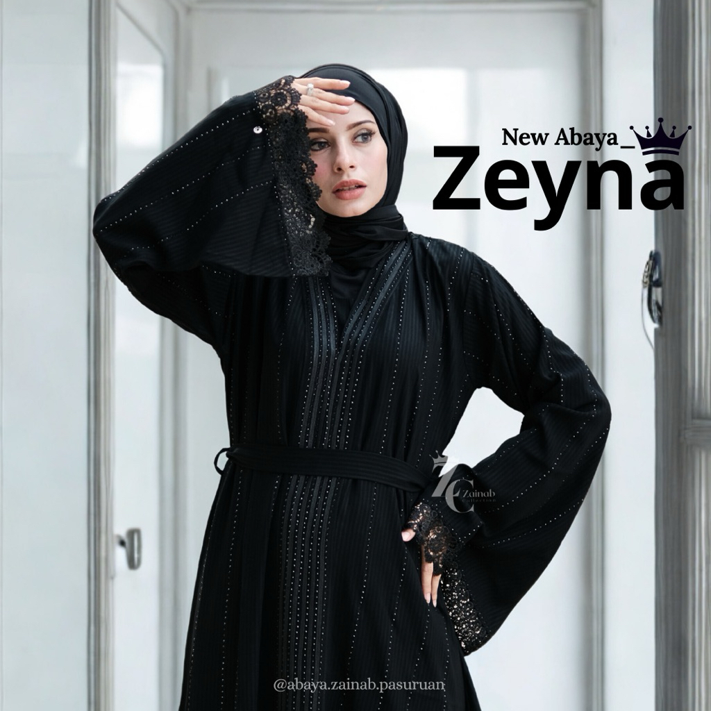 NEW ( ZEINA ABAYA ) black remaja by zainab collection