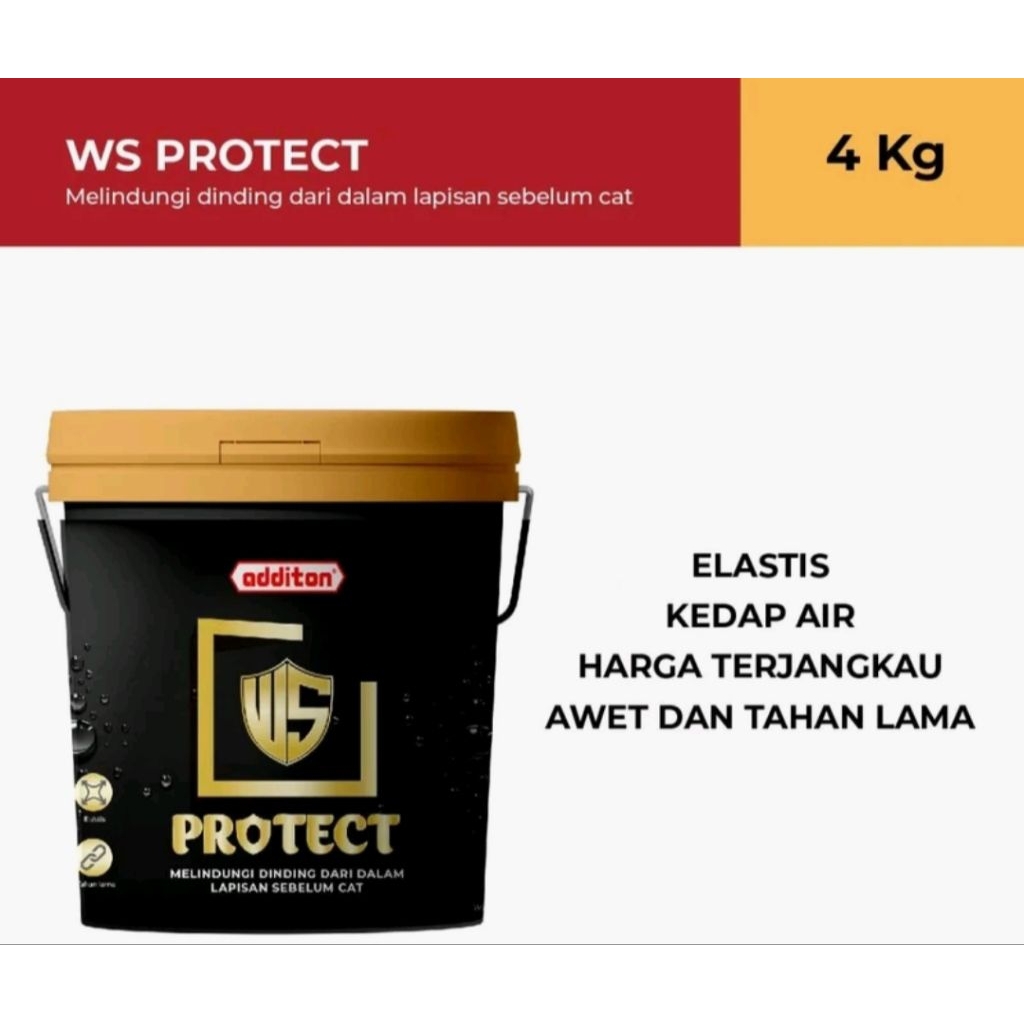 additon WS Protect 4Kg Cat Anti Bocor & Waterproofing untuk Dinding Rembes dan Bocor