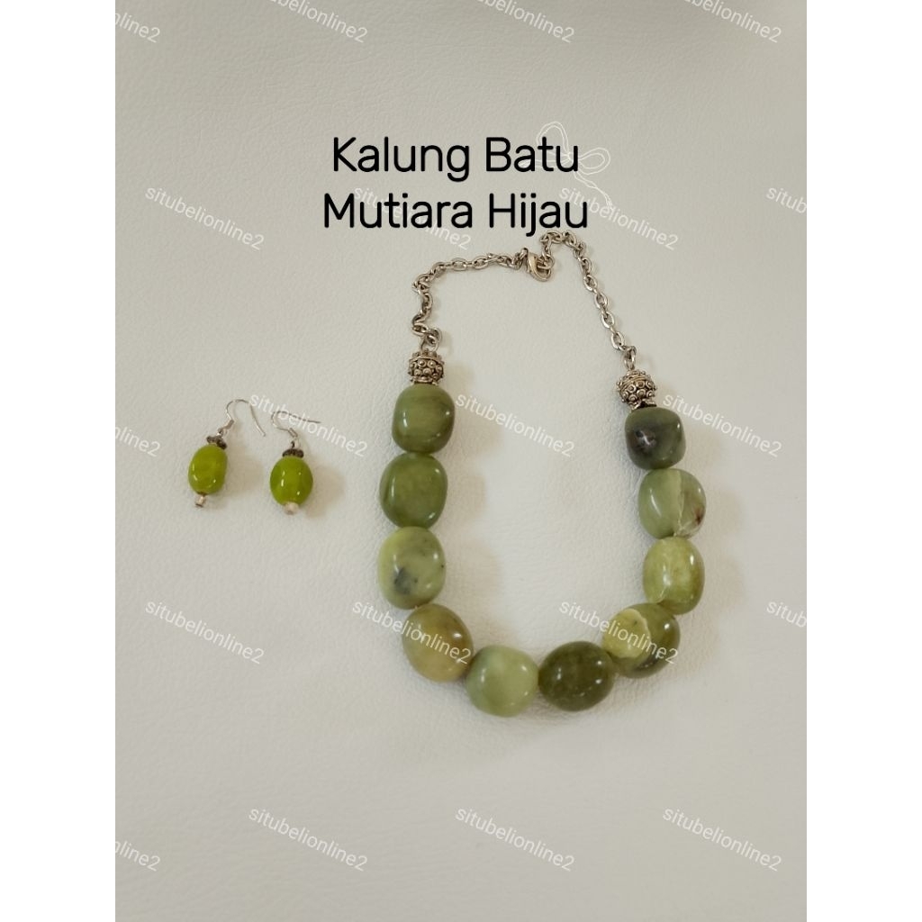 Kalung Batu Mutiara Hijau - Kalung Batu Mutiara Elegan