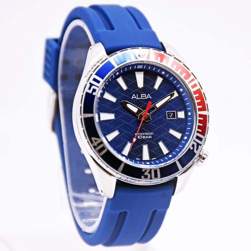 Jam tangan Pria Alba AG8K37X1 Strap rubber Original