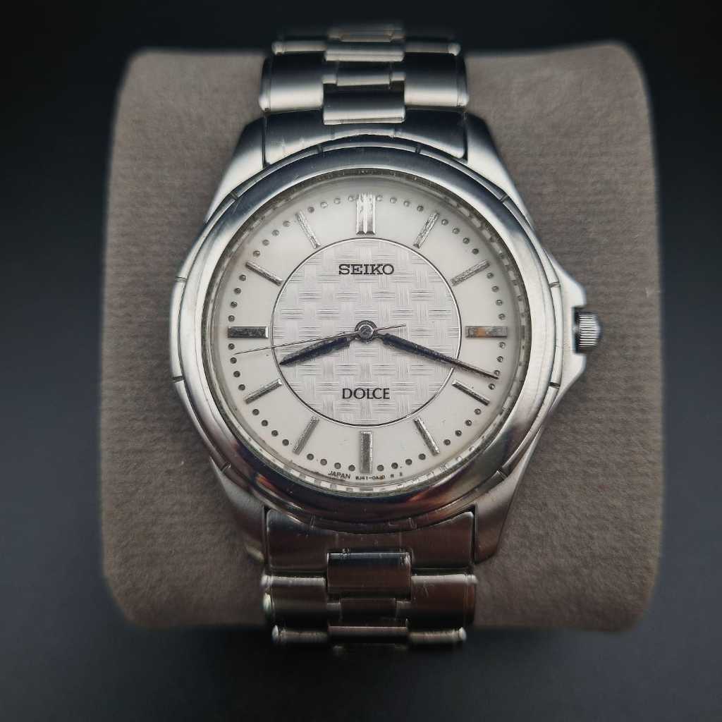 Seiko Dolce Quartz 8J41-0AF0 Texture Carbon Dial Jam Tangan Pria Original Bekas
