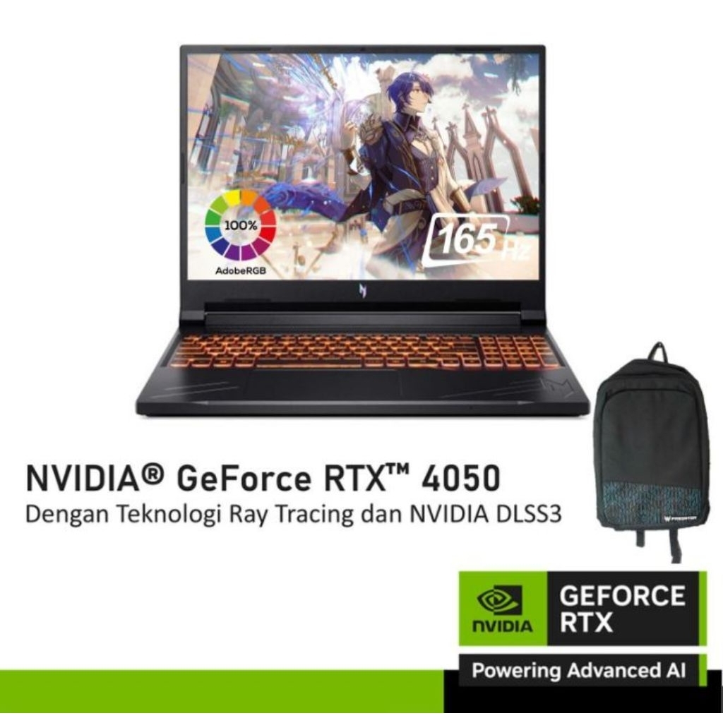 Acer Nitro V 16 ANV16-71 Laptop Gaming - Intel i7, RTX 4050, 16GB RAM, 512GB SSD, Hitam