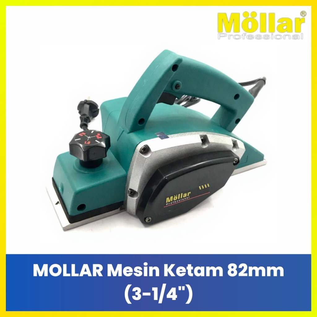 MOLLAR Mesin Pasah Kayu 82 mm 3-1/4" Alat Serut Kayu Listrik Planner Pertukangan Kayu