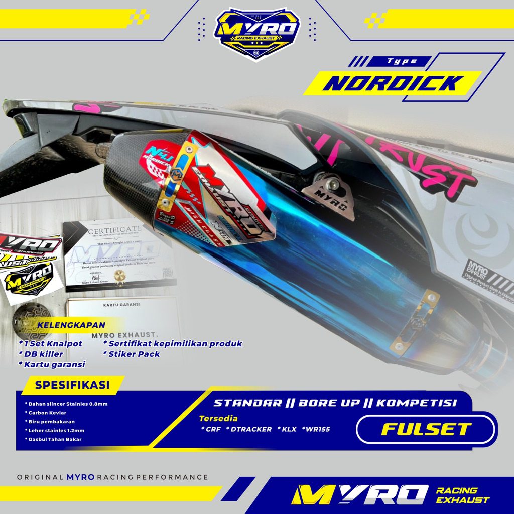 Myro Exhaust Knalpot Fmf Copy Crf Klx Dtracker Wr Original Myro Type Nordick