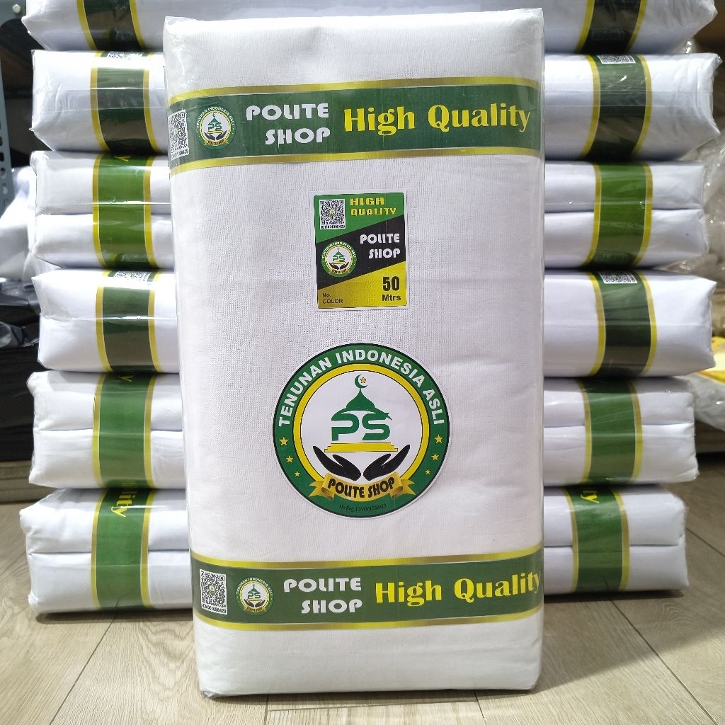 kain kafan 1 roll cap polite shop kain mori kaci putih bersih