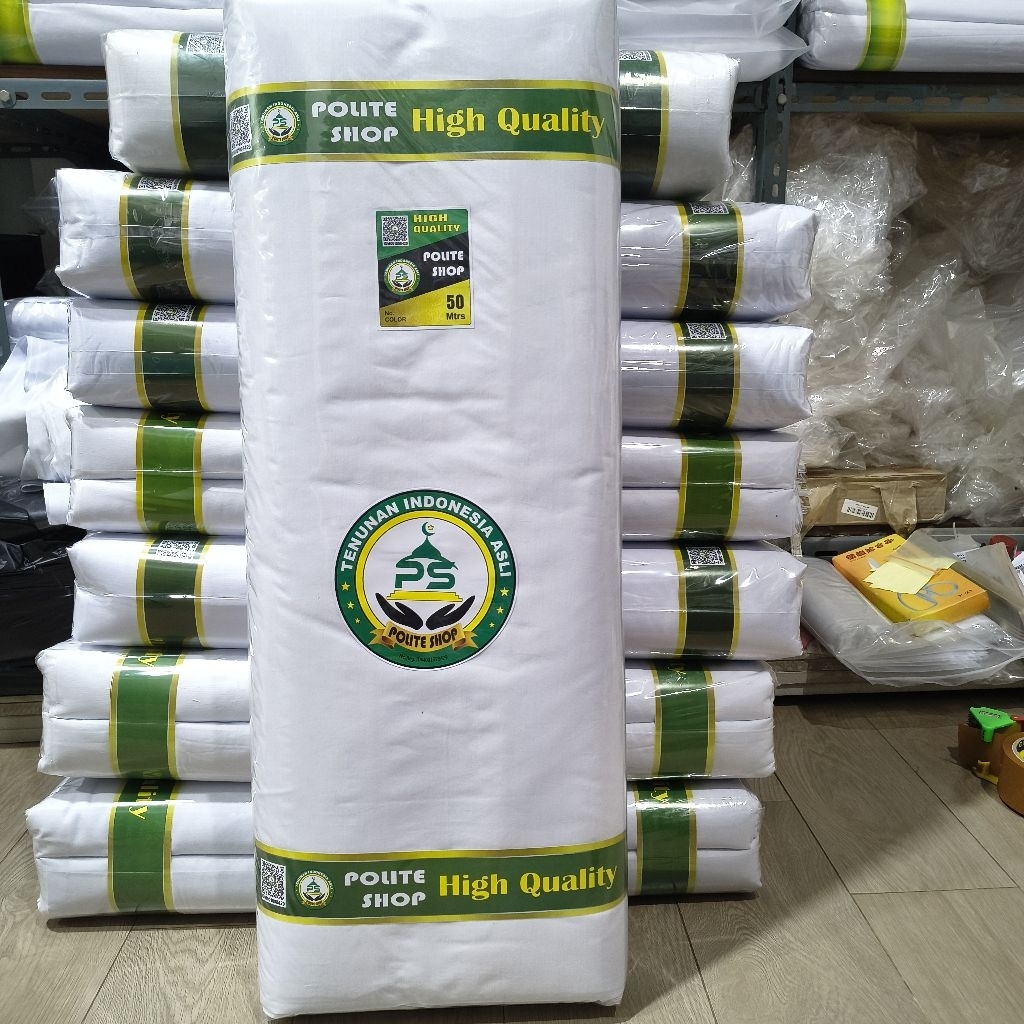 kain kafan 1 roll cap polite shop kain mori kaci putih bersih