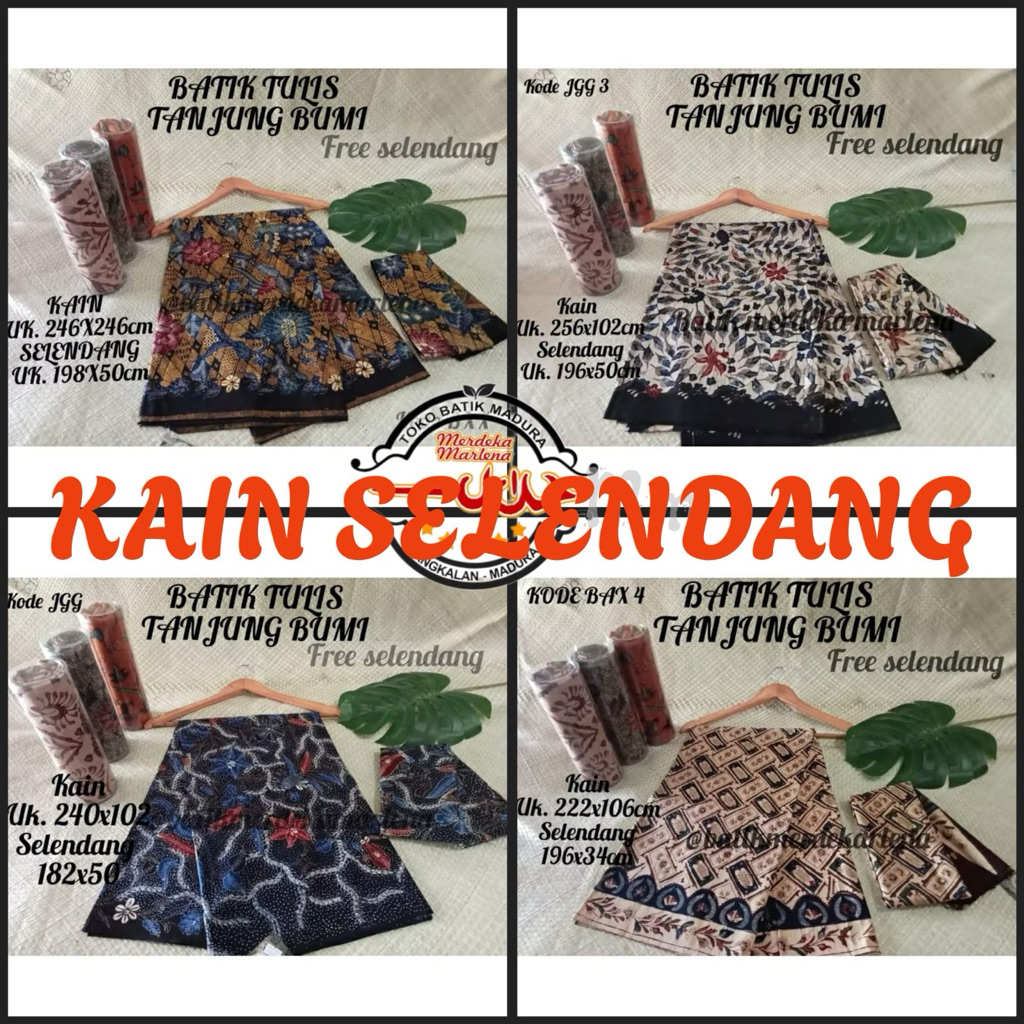 KAIN BATIK TULIS MADURA TANJUNG BUMI BANGKALANfree SELENDANG