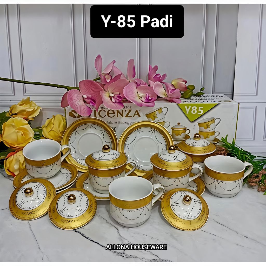 CANGKIR KOPI / TEH SET + TATAKAN KERAMIK VICENZA Y85
