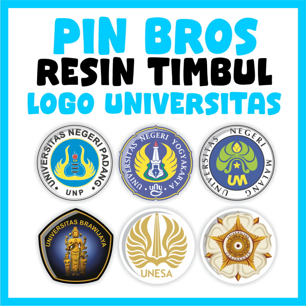 Pin Bros Akrilik Resin Logo KAMPUS UNIVERSITAS Indonesia 3 CM - Viralnesia
