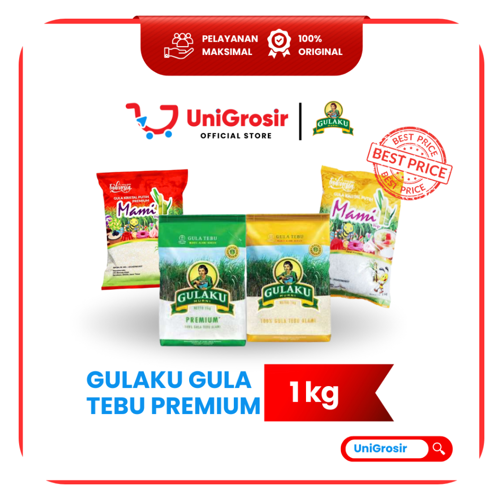 [UniGrosir] GULAKU GULA TEBU PREMIUM TEBU PUTIH KUNING ~ 1 KG