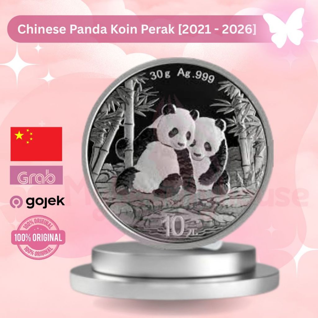 Chinese Panda Koin Perak [2021 - 2026] - Fine Silver 30 gr