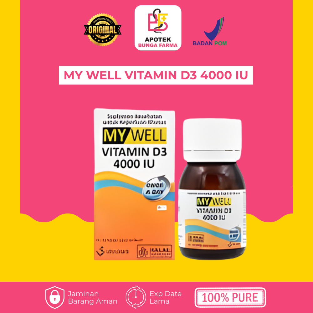 My Well / Vitamin D3 4000 IU - Suplemen Vitamin D - Kesehatan Imunitas - Kemasan Box