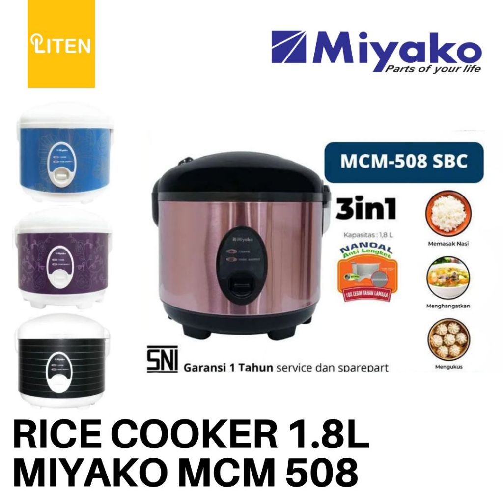 MIYAKO MCM508SBC Rice Cooker 1.8L / Magic Com Miyako MCM 508C SBC 1.8 Liter MCM508