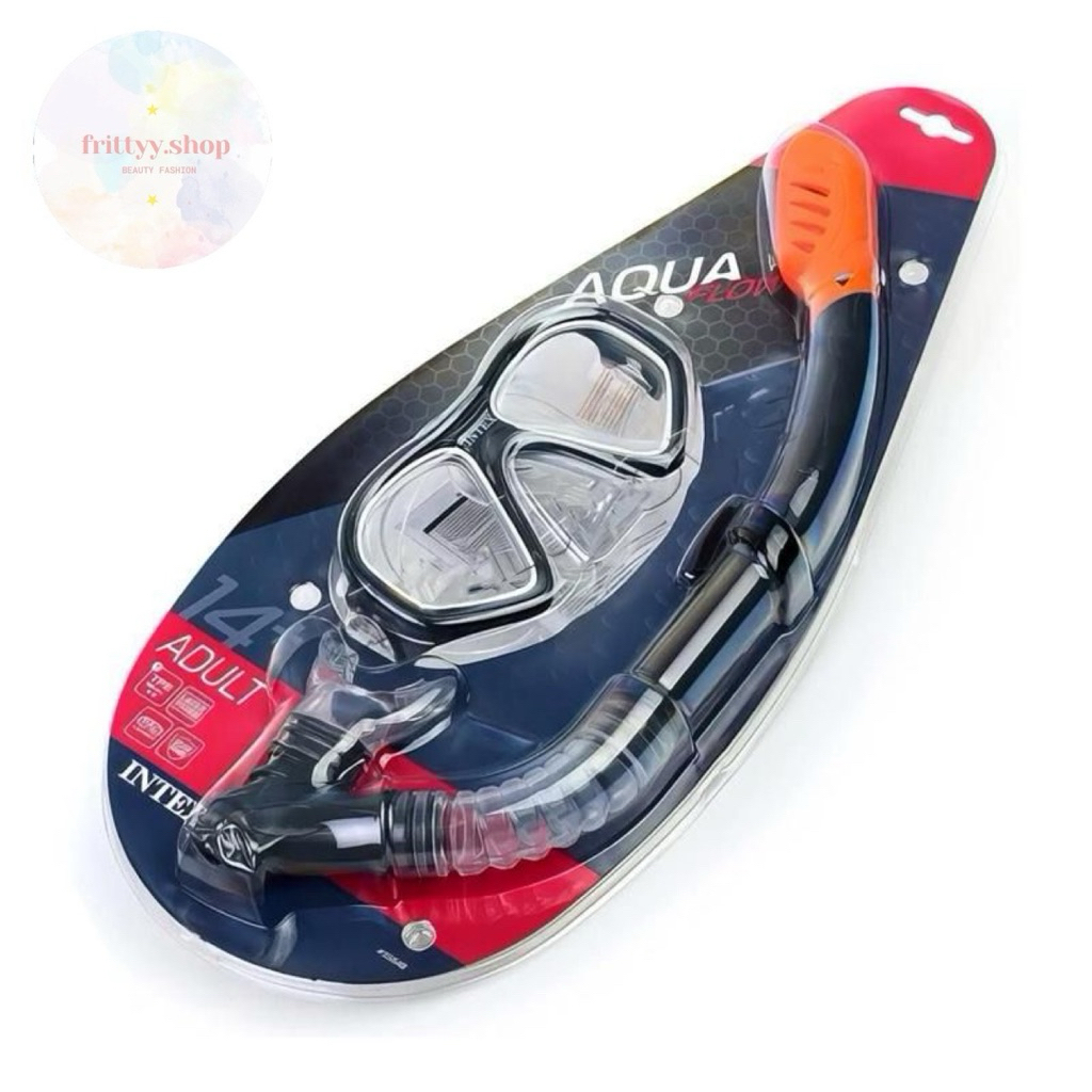 Alat Snorkling Kacamata Selam Snorkel Dewasa INTEX AQUAFLOW 55648 Original