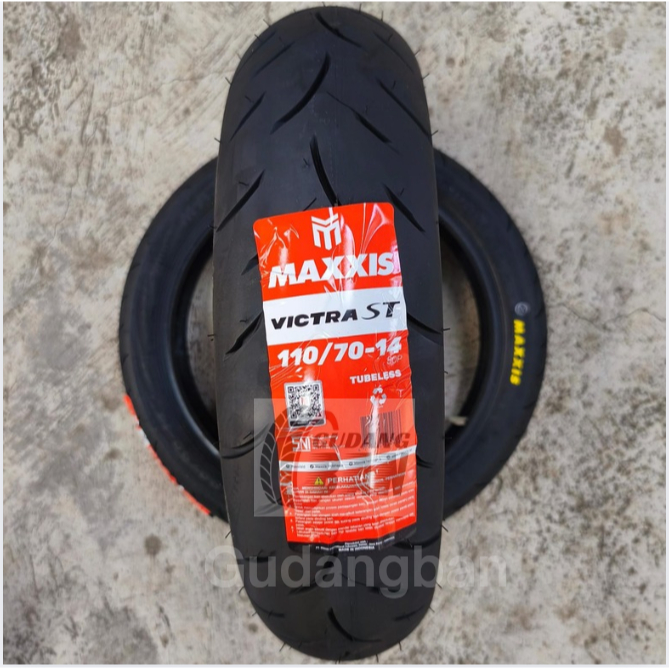 ( RING 14 ) 110 / 70 - 14 VICTRA ST MAXXIS Ban Motor Tubeless Ban motor FREE PENTIL