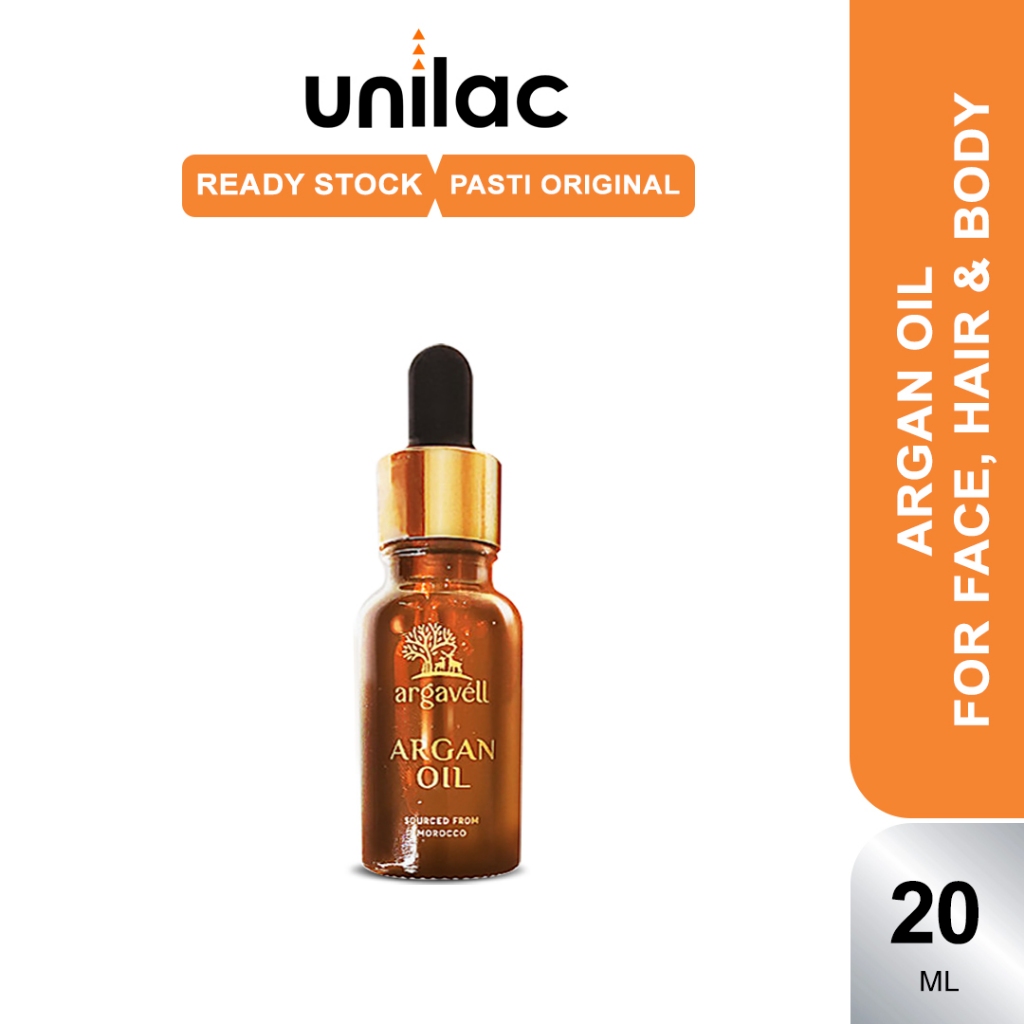 Argavell Organic Moroccan Argan Oil 20ml | Serum Kulit Kering/Stretchmarks dan Rambut