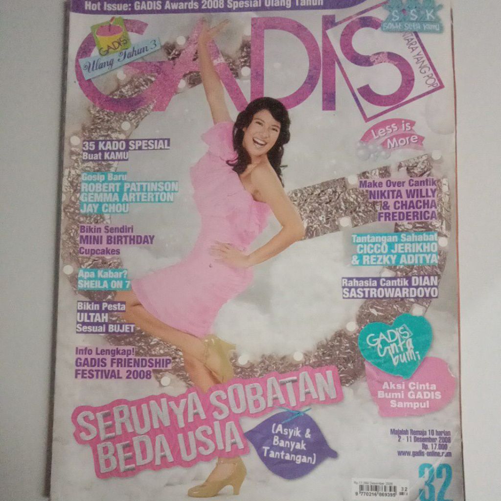 Majalah Gadis Edisi Ultah 2008 Cover Dian Sastrowardoyo (Gadis Sampul'96)