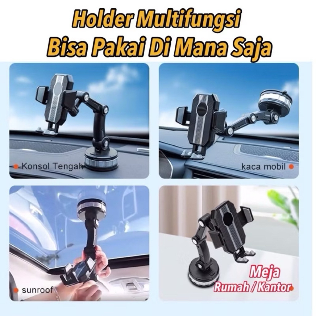 (GROSIRAN) Holder Mobil Headphone HD-61 Phone Holder Universal 4in1 Holder Hp Serbaguna 360° HD61