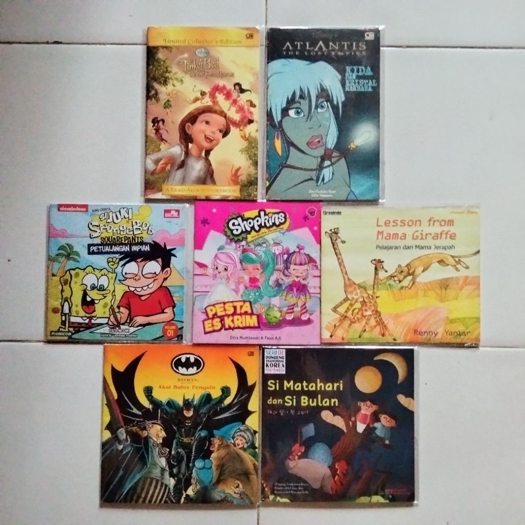 Buku Anak Murah - Batman - Spongebob - Shopkins - Tinkerbell - Atlantis