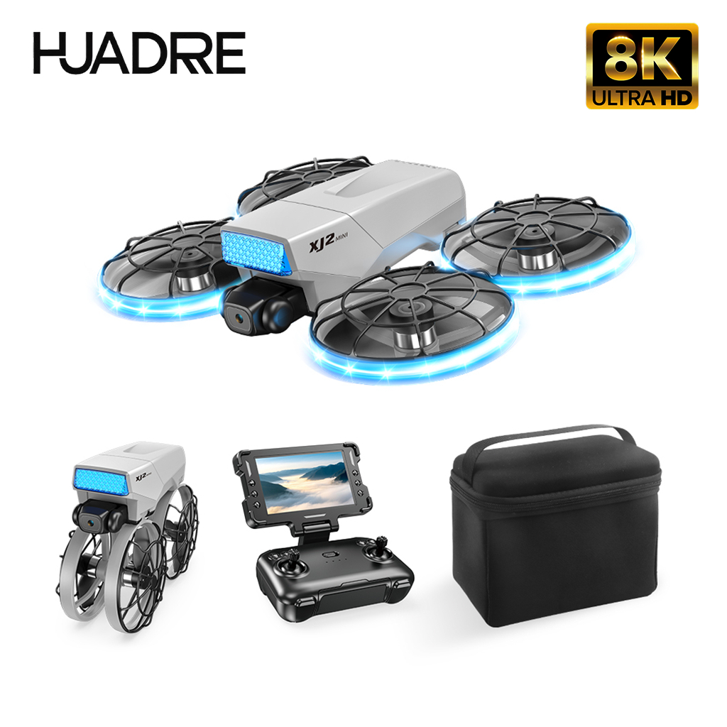 HUADRRE XJ2 Mini Drone 8K Double Kamera Layar Rc Foldable Brushless Kamera Udara Pesawat tak berawak