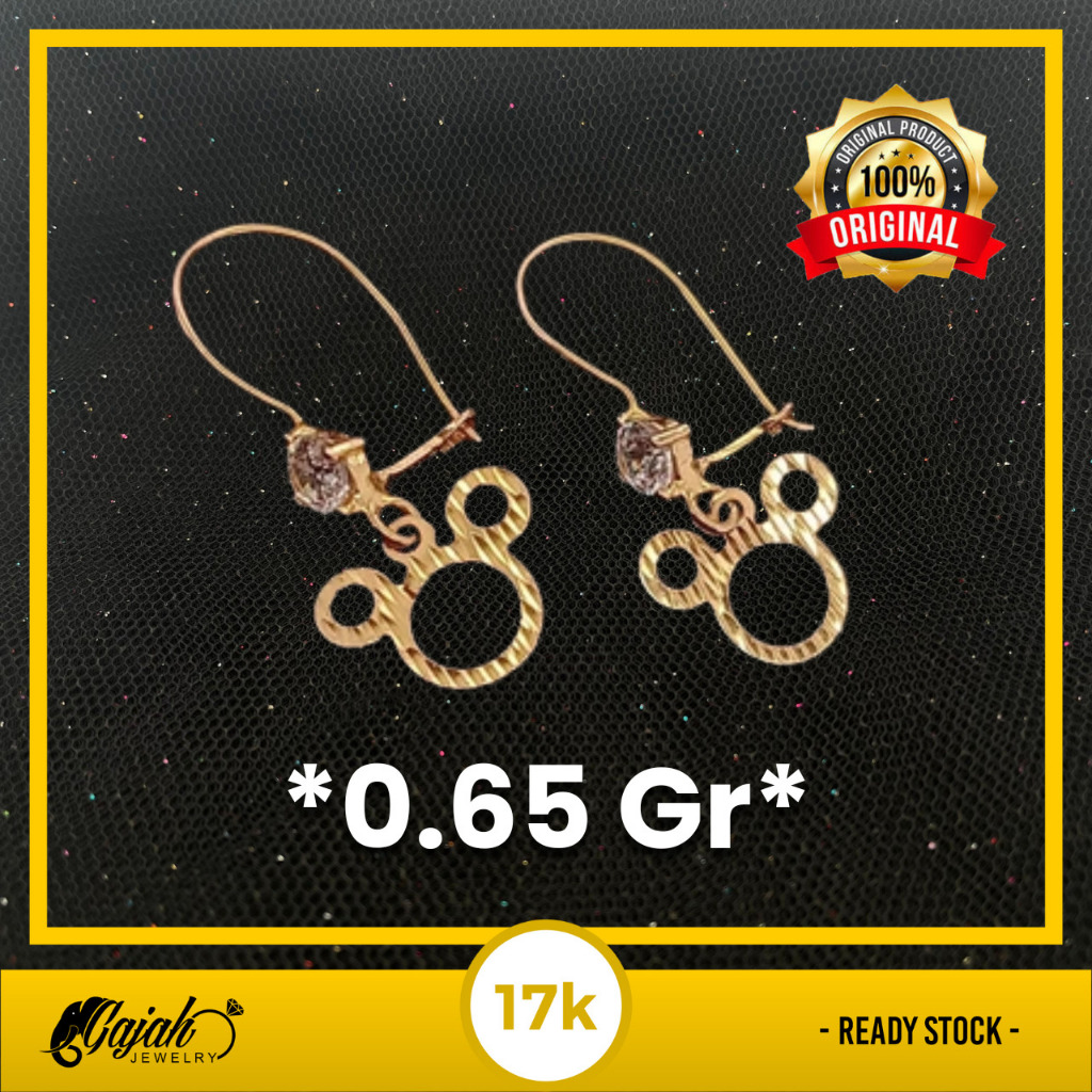 Anting Emas 17K - Toko Emas Gajah - 0.65 Gram 1208