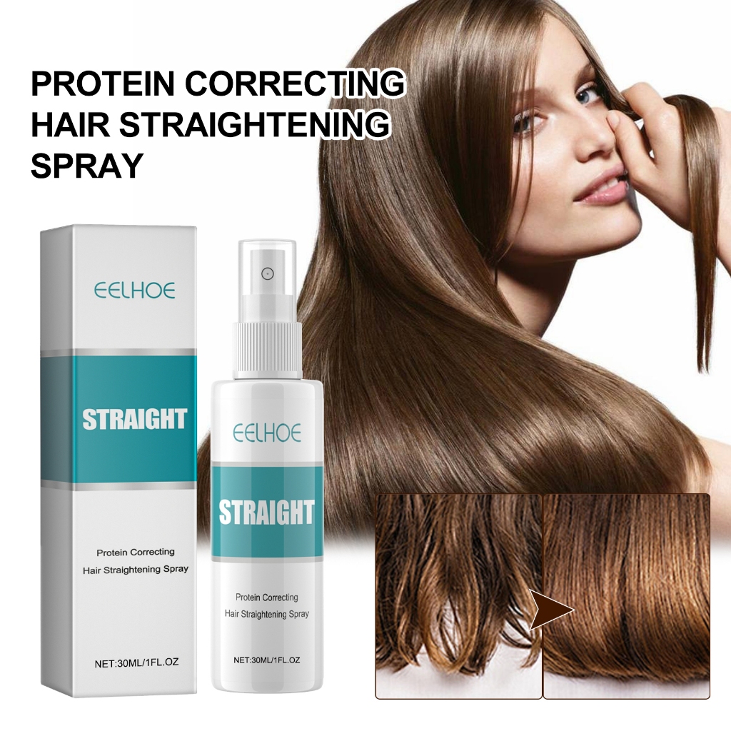 Eelhoe Protein Correcting Hair Straightening Spray 30ml Collagen Smoothing Treatment Perawatan Rambu